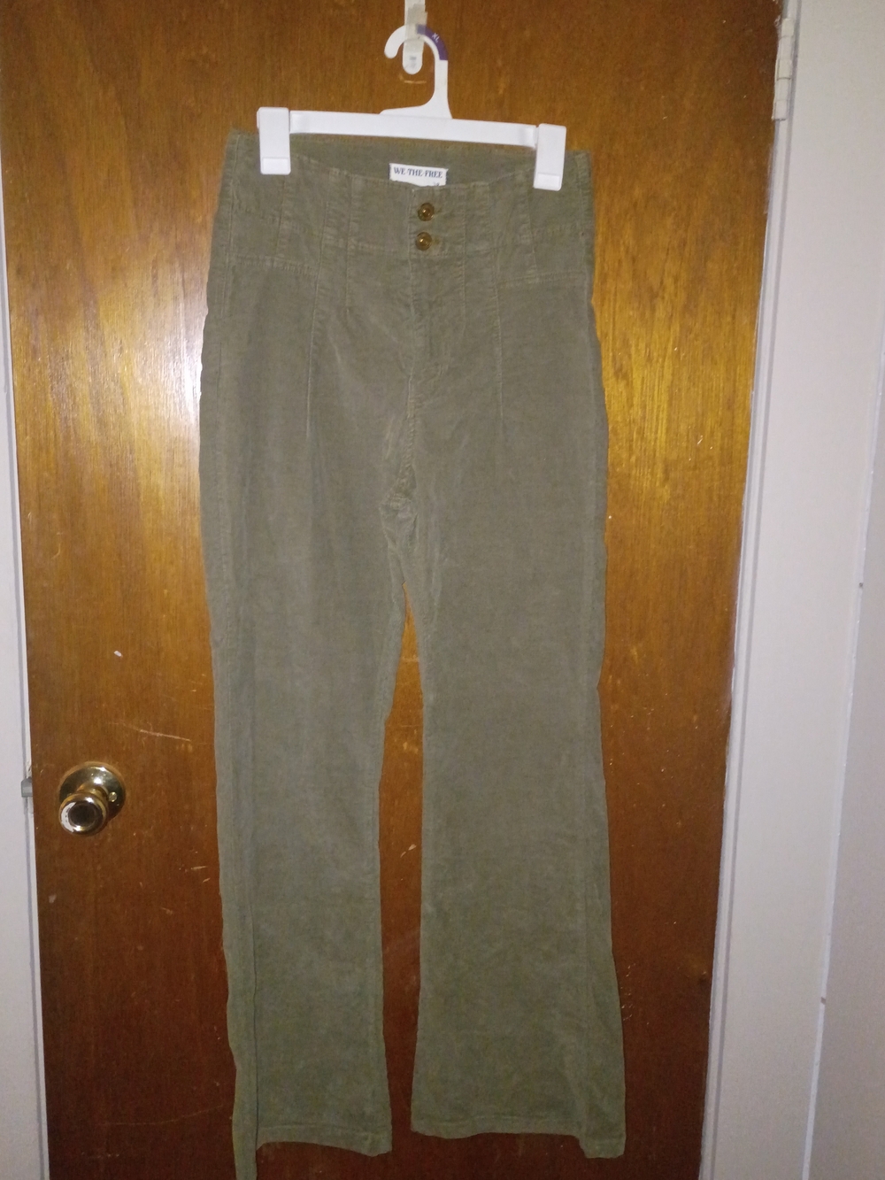 We The Free Olive Corduroy High-Rise Wide-Leg Pants